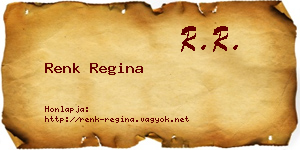 Renk Regina névjegykártya